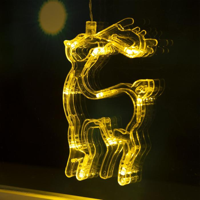 Гирлянда &laquo;Бахрома&raquo; 2.4 &times; 0.9 м с насадками &laquo;Олень&raquo;, IP20, прозрачная нить, 138 LED, свечение тёплое белое, 8 режимов, 220 В