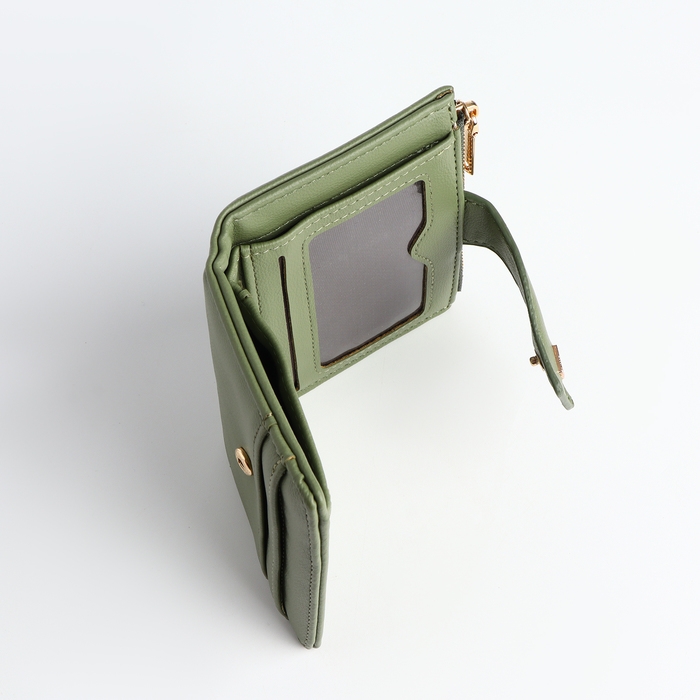 Кошелёк женский на кнопке, цвет зелёный Кошелёк женский на кнопке, цвет зелёный