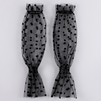 Перчатки женские - нарукавники, в горошек, цвет чёрный Перчатки женские - нарукавники, в горошек, цвет чёрный