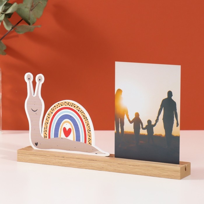 Фоторамка дерево, акрил 10х15 см Фоторамка дерево, акрил 10х15 см "Улитка" 4х27,3х14 см