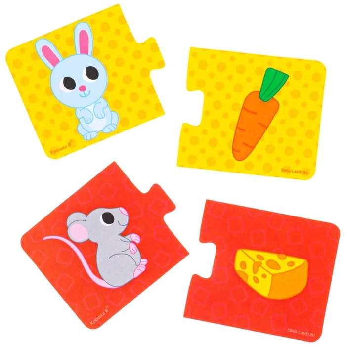 Мягкий пазл для малышей &laquo;Кто что ест?&raquo;, 5 пазлов, Крошка Я