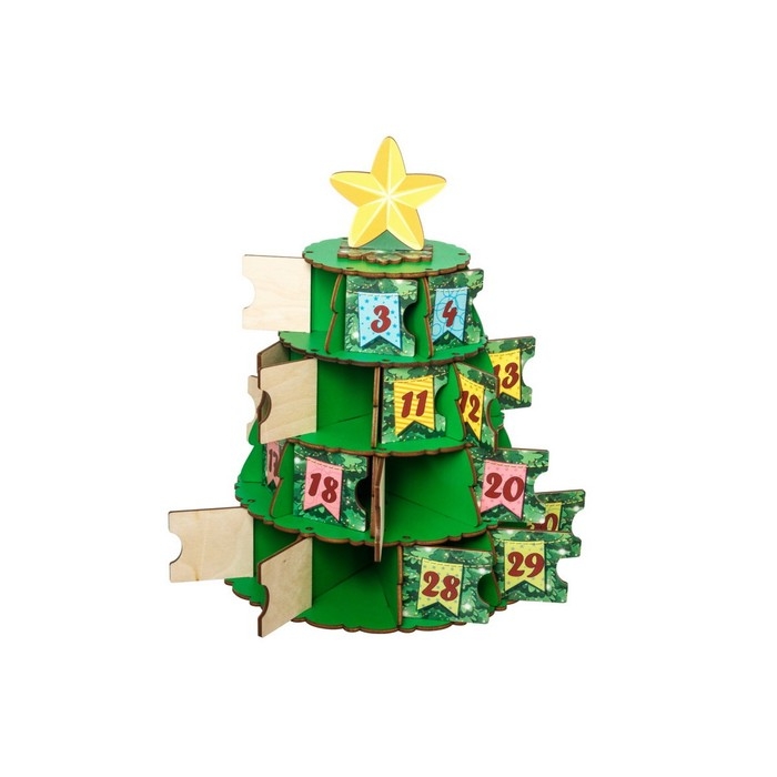 Адвент-домик &laquo;Флажки&raquo;, 28х20х20 см