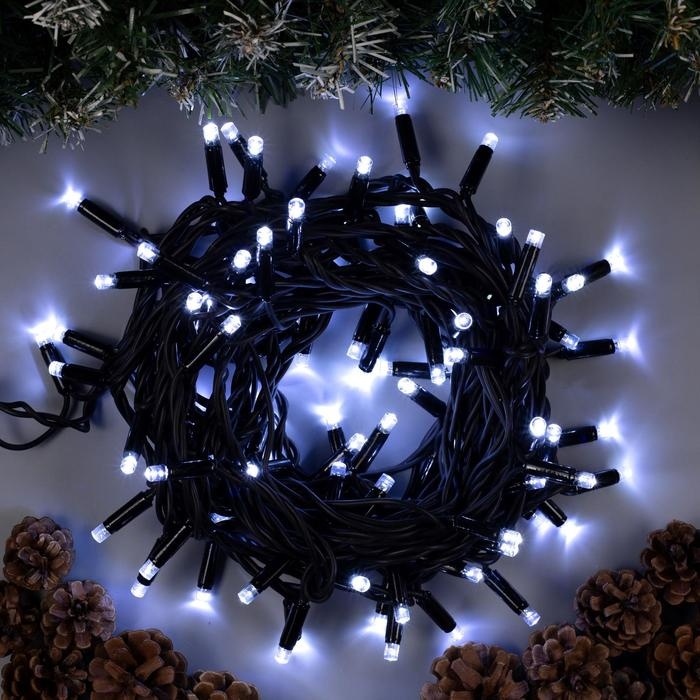 Гирлянда «Нить» 10 м, IP65, УМС, тёмная нить, 100 LED, свечение белое, 220 В Гирлянда «Нить» 10 м, IP65, УМС, тёмная нить, 100 LED, свечение белое, 220 В