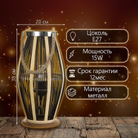 Настольная лампа "Джая" Е27 15Вт черный 20х20х38 см RISALUX