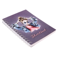 Скетчбук А5, 80 листов на гребне по длинной стороне "Нежность", твёрдая обложка, блок 100 г/м&sup2;