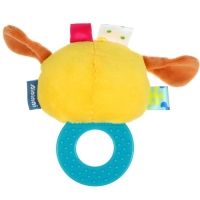 Погремушка мягкая с прорезывателем "Собачка", Крошка Я Погремушка мягкая с прорезывателем "Собачка", Крошка Я