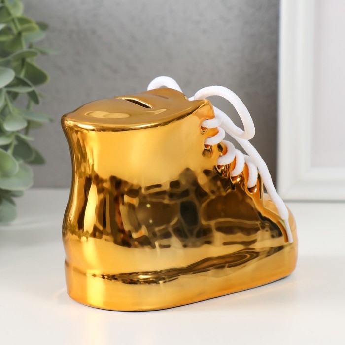 Копилка керамика "Золотой ботинок" 13х6,3х9,5 см