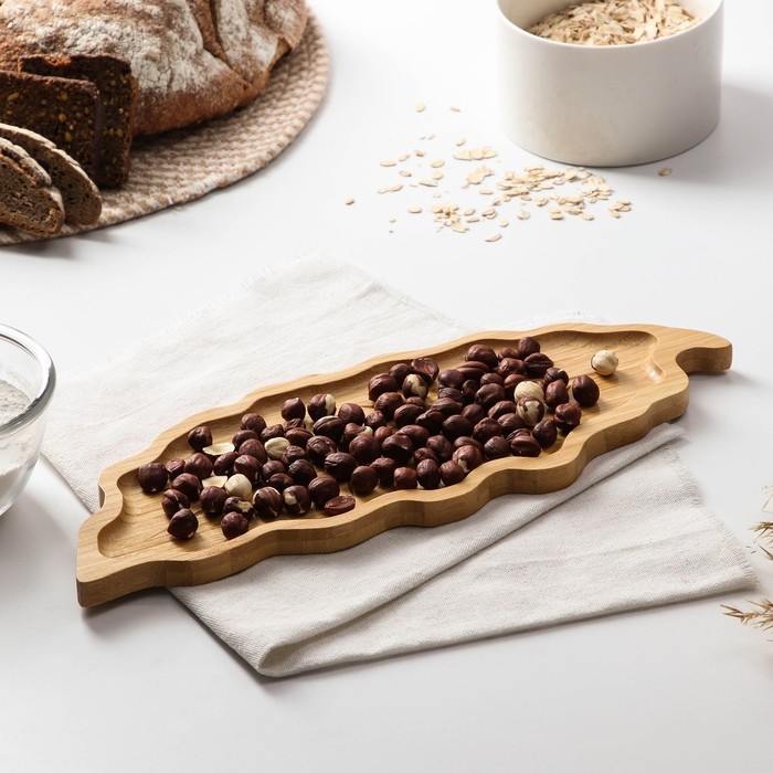 Блюдо для подачи Доляна «Листочек», 35×13×1,3 см, бамбук Блюдо для подачи Доляна «Листочек», 35×13×1,3 см, бамбук