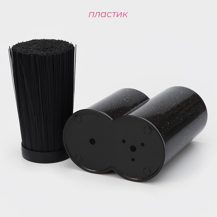 Подставка для ножей с наполнителем Доляна &laquo;Зефир&raquo;, 20&times;11&times;22 см, цвет чёрный