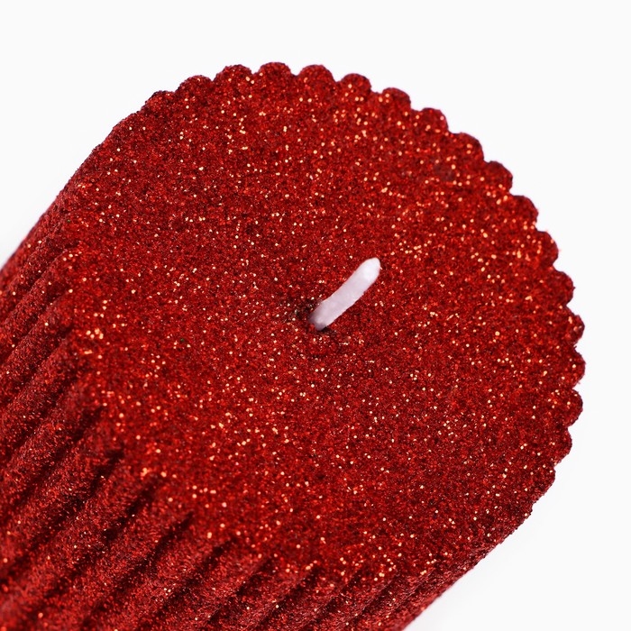 Новогодняя свеча-столбик с блестками &laquo;Новый год: Счастья в новом году&raquo;, 8,5 х 6 см