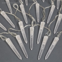 Гирлянда &laquo;Нить&raquo; 5 м с насадками &laquo;Сосульки граненые&raquo;, IP20, прозрачная нить, 20 LED, свечение мульти (RG/RB), мигание, 220 В