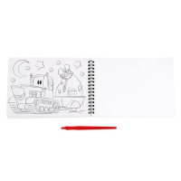 Блокнот лунная гравюра - раскраска на новый год &laquo;Транспорт&raquo;, 14.8 х 21 см