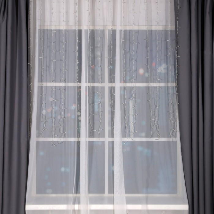 Гирлянда &laquo;Занавес&raquo; 2 &times; 1.5 м, IP20, прозрачная нить, 360 LED, свечение белое, 8 режимов, 220 В