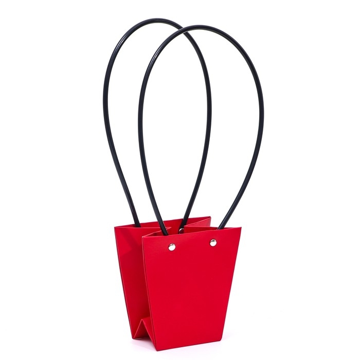 Сумка для цветов &laquo;Красная&raquo;, влагостойкая, 12 x 12 - 8 x 8 - 12,5 см