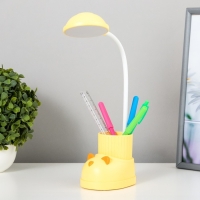 Лампа настольная "Ботинок кот" LED 3 режима 3Вт USB органайзер желтый 8х11х31 см RISALUX
