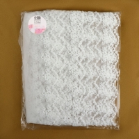 Кружево на сетке, 65 мм &times; 9 &plusmn; 0,5 м, цвет белый