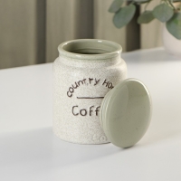 Банки для хранения сыпучих продуктов &laquo;Домик в деревне&raquo;, 3 предмета: 750 мл, 10,5&times;14,5 см, керамические, цвет зелёный