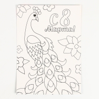 Аппликация жемчужными полубусинами &laquo;Прекрасный павлин&raquo;