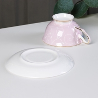 Чайная пара фарфоровая &laquo;Чайная роза&raquo;, 2 предмета: чашка 200 мл, блюдце d=15 см