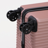Чемодан большой 85 л (L), отдел на молнии, кодовый замок, цвет розовый