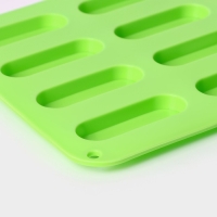 Форма для выпечки Доляна «Сладости.Эклер», силикон, 28×21×1 см, 12 ячеек (7,6×2,7×1 см), цвет МИКС Форма для выпечки Доляна «Сладости.Эклер», силикон, 28×21×1 см, 12 ячеек (7,6×2,7×1 см), цвет МИКС