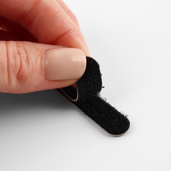 Пуллер для молнии, на липучке, со светоотражающим элементом, 5 &times; 0,4 см, 10 шт, цвет чёрный/серый