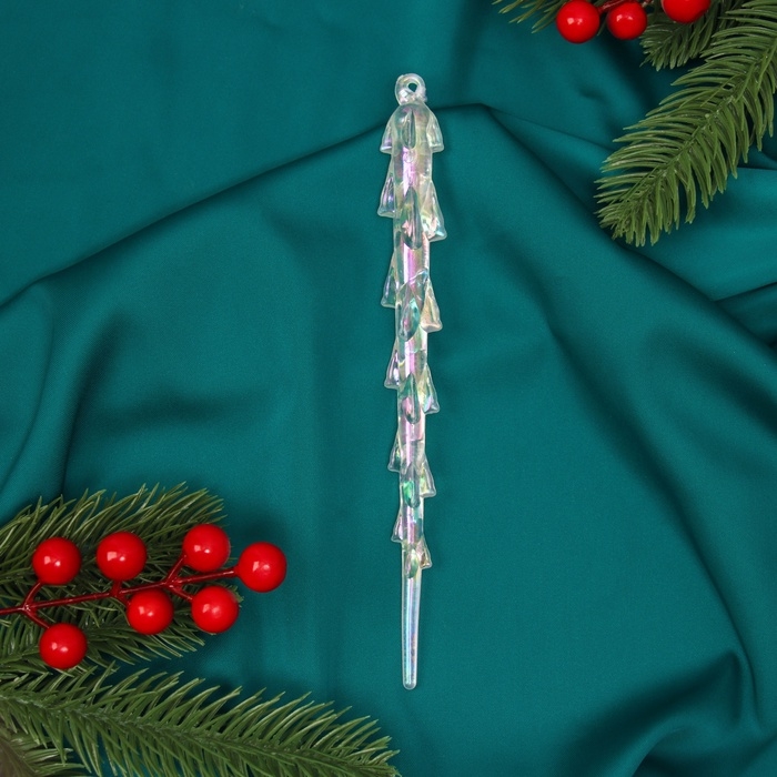 Ёлочная игрушка &laquo;Зимнее волшебство. Таящая сосулька&raquo; пластик, 19х1 см, прозрачный