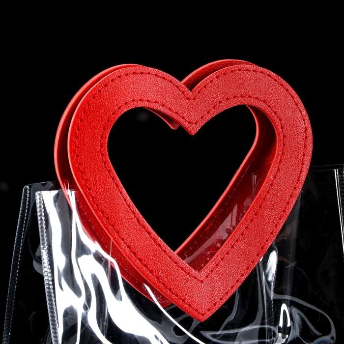 Пакет подарочный из ПВХ Красный 20Х18Х10 см Пакет подарочный из ПВХ Красный 20Х18Х10 см