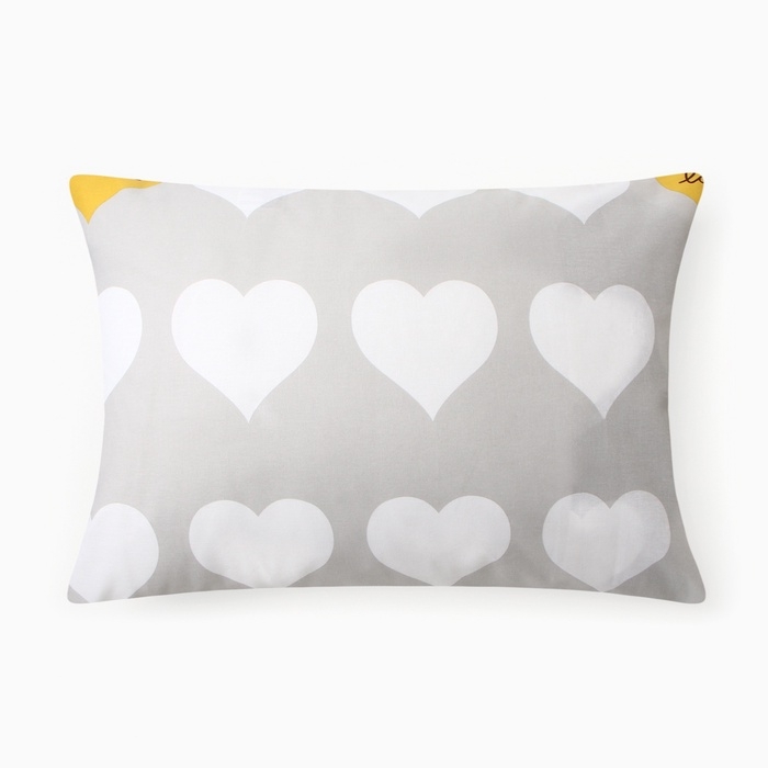 Наволочка Этель Heart 50*70 &plusmn; 3 см, 100% хлопок, бязь 125 г/м&sup2;