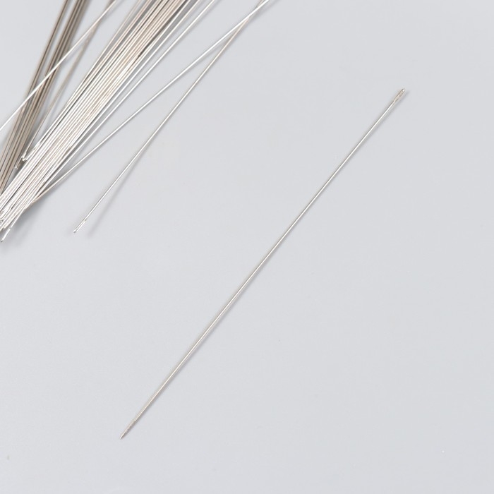 Иглы для бисера металл тонкие набор 25-30 шт &Oslash; 0,7х118 мм