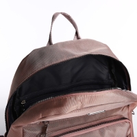 Рюкзак школьный на молнии, 5 наружных карманов, пенал, цвет пудровый