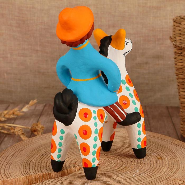 Дымковская игрушка Дымковская игрушка "Всадник", 12 см, микс