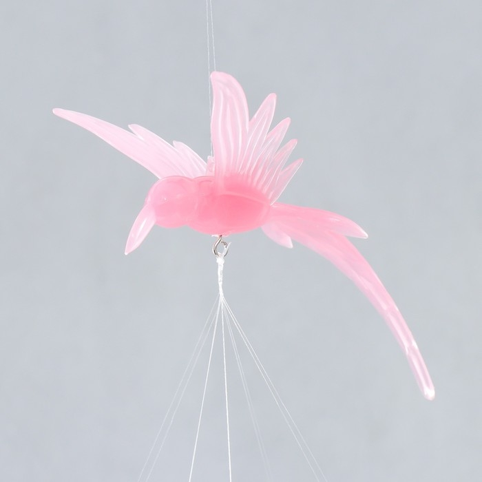 Музыка ветра пластик "Колибри" 4 трубки 7 птиц 76 см