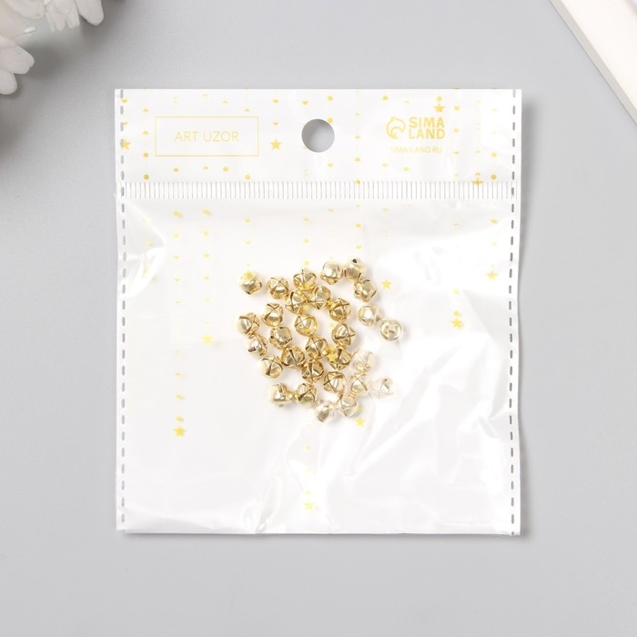 Набор декора для творчества металл Набор декора для творчества металл "Золотые" d=0,6 см набор 30 шт
