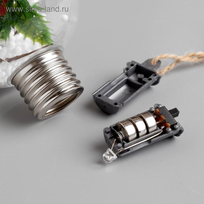 Ёлочный шар &laquo;Листочек&raquo;, батарейки, 1 LED, свечение тёплое белое