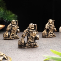 Сувенир &laquo;Хотей на богатство", гипсобетон, 6х5х5 см, набор 3 шт, 6х4х6,5 см