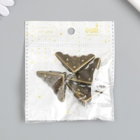 Уголок металл "Растительный" бронза набор 4 шт 3х3 см Уголок металл "Растительный" бронза набор 4 шт 3х3 см