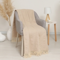 Плед Елочка 140х200см, цв.бел/беж, хл95%, пэ5% Плед Елочка 140х200см, цв.бел/беж, хл95%, пэ5%