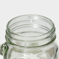 Кружка стеклянная с крышкой и трубочкой Доляна &laquo;Единорог&raquo;, 450 мл, 10&times;7,5&times;13 см,