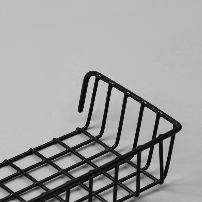 Корзина на сетку, 23×11,5×5 см, цвет чёрный Корзина на сетку, 23×11,5×5 см, цвет чёрный