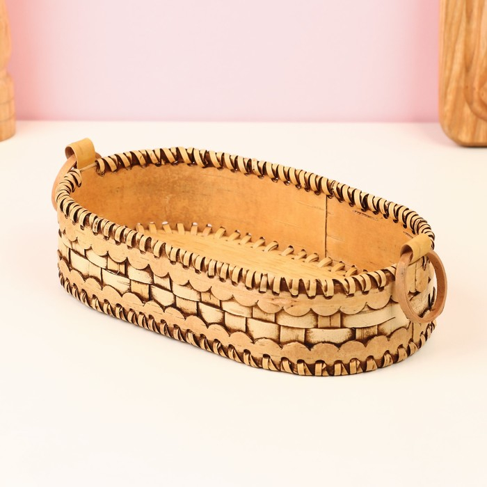 Сухарница &laquo;Плетёнка&raquo;, 21&times;12&times;5 см, береста