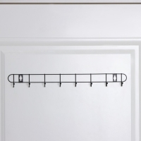 Вешалка настенная Доляна &laquo;Лайт&raquo;, 8 крючков, 43&times;5&times;3 см, чёрная