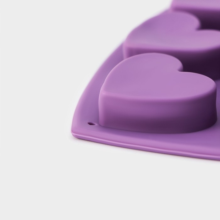 Форма для конфет и шоколада Доляна &laquo;Сердечки&raquo;, силикон, 15&times;14,5&times;1,5 см, 10 ячеек, цвет МИКС