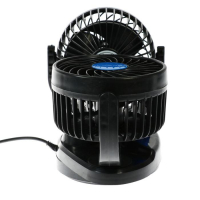 Вентилятор салона, 12 В, двойной, поворотный 360°, авто обдув Вентилятор салона, 12 В, двойной, поворотный 360°, авто обдув