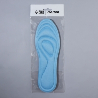 Стельки для обуви, универсальные, влаговпитывающие, р-р RU до 38 (р-р Пр-ля до 40), 25 см, пара, цвет голубой