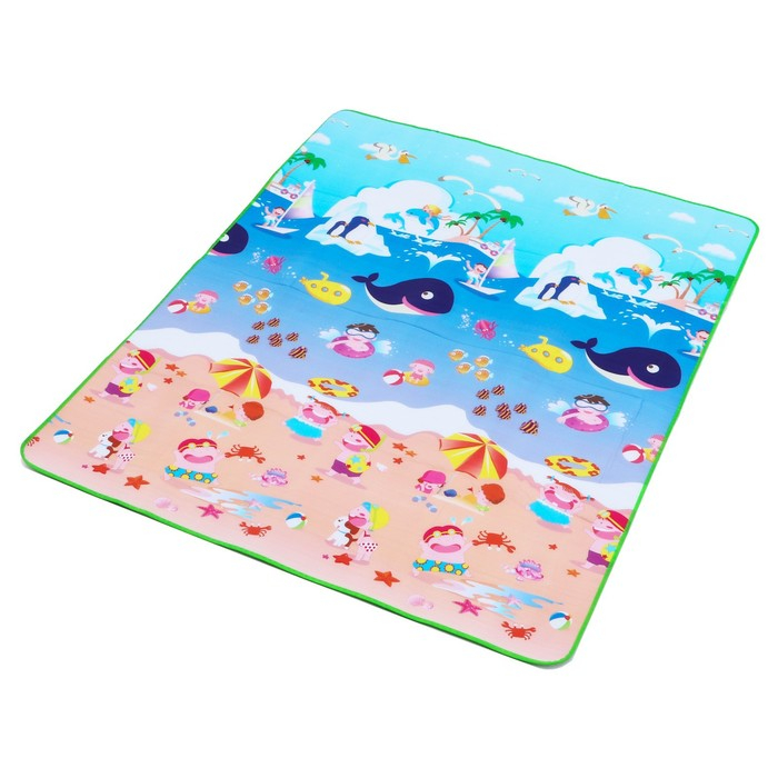 Игровой коврик для детей на фольгированной основе &laquo;Море и пляж&raquo;, размер 180х150x0,5 см, Крошка Я