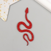 Новогодний декор "Красная змея" фоам глиттер, 7 см (Новогодний набор 6 шт)