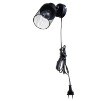 Бра с переключателем на проводе "Камелия" Е14 40Вт черный 17х11х17см Бра с переключателем на проводе "Камелия" Е14 40Вт черный 17х11х17см