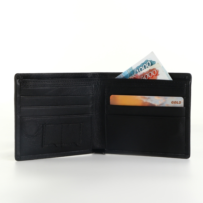 Портмоне мужское на магните, отделение для сим-карт, цвет чёрный