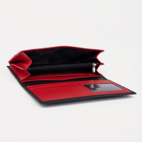 Кошелёк женский на молнии цвет чёрный/красный